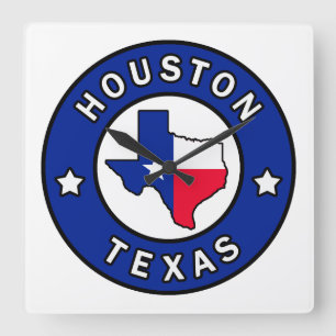 Houston Texas Quadratische Wanduhr