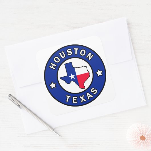 Houston Texas Quadratischer Aufkleber (Umschlag)