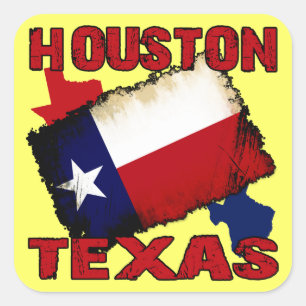 Houston, Texas Quadratischer Aufkleber