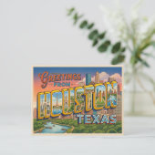 Houston Texas Reise Postkarte (Stehend Vorderseite)