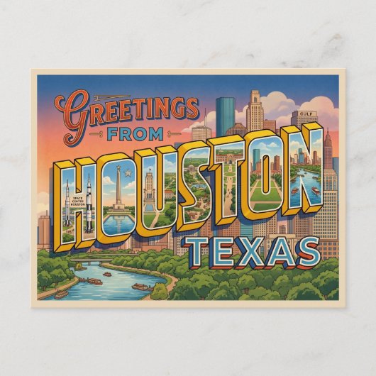 Houston Texas Reise Postkarte (Vorderseite)