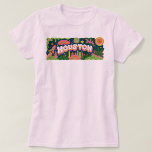 Houston Texas Retro Space City PNG Farbige Himme T-Shirt