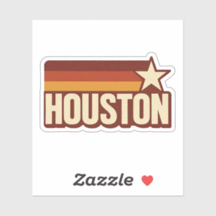 Houston Texas Retro Vintag Star Design Aufkleber
