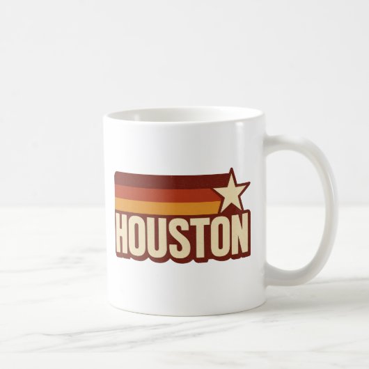 Houston Texas Retro Vintag Star Design Kaffeetasse (Rechts)