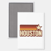Houston Texas Retro Vintag Star Design Magnet (Vorderseite/Rückseite)