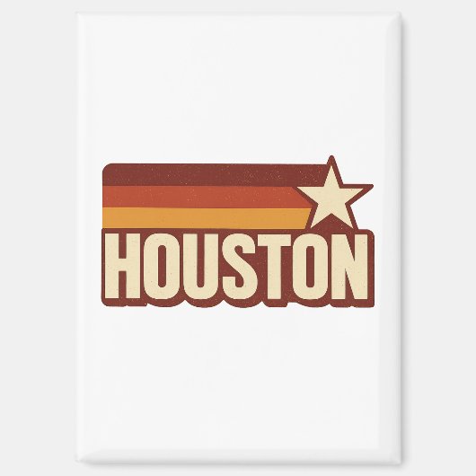 Houston Texas Retro Vintag Star Design Magnet (Vorderseite)