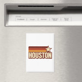 Houston Texas Retro Vintag Star Design Magnet (In Situ (Geschirrspüler))