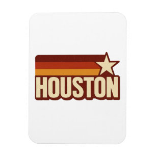 Houston Texas Retro Vintage Stern Design Magnet