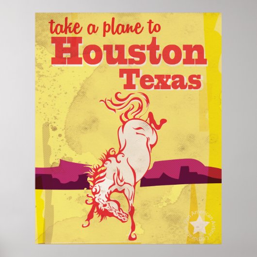 Houston, Texas Rodeo Vintage Travel Poster. Poster (Vorne)