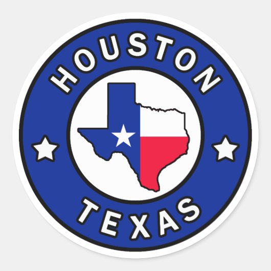 Houston Texas Runder Aufkleber (Vorderseite)