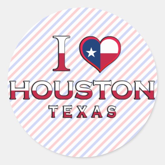 Houston, Texas Runder Aufkleber (Vorderseite)