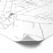 Houston, Texas (schwarz auf weiß) Poster (Ecke)