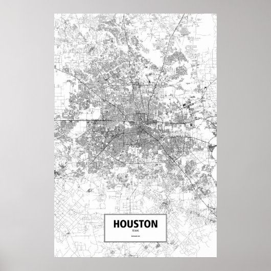 Houston, Texas (schwarz auf weiß) Poster (Vorne)