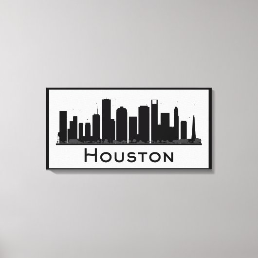 Houston, Texas | Schwarz-Weiß-City-Skyline Leinwanddruck (Vorderseite)