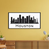 Houston, Texas | Schwarz-Weiß-City-Skyline Leinwanddruck (Insitu (Wohnzimmer))