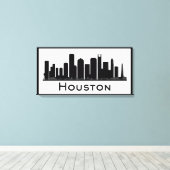 Houston, Texas | Schwarz-Weiß-City-Skyline Leinwanddruck (Insitu (Holzboden))