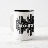 Houston, Texas, schwarz Zweifarbige Tasse (Vorderseite Links)
