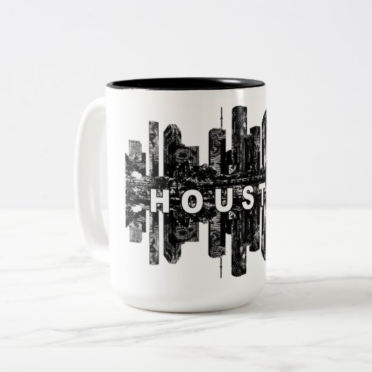 Houston, Texas, schwarz Zweifarbige Tasse (Vorderseite Links)