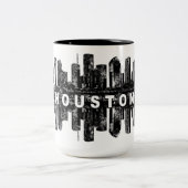 Houston, Texas, schwarz Zweifarbige Tasse (Mittel)