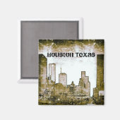 Houston Texas Skyline Art (Magnet) Magnet (Vorderseite/Rückseite)