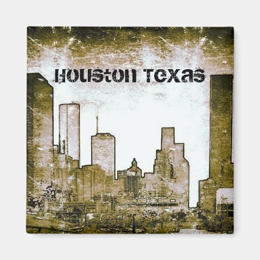 Houston Texas Skyline Art (Magnet) Magnet (Vorne)