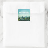 Houston Texas Skyline (Aufkleber) Quadratischer Aufkleber (Tasche)