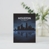 Houston Texas: Skyline bei Nacht Postkarte (Stehend Vorderseite)