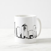 Houston, Texas Skyline, Black - Line Art Kaffeetasse (VorderseiteRechts)
