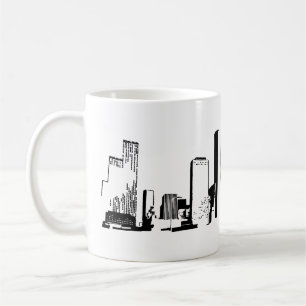 Houston, Texas Skyline, Black - Line Art Kaffeetasse