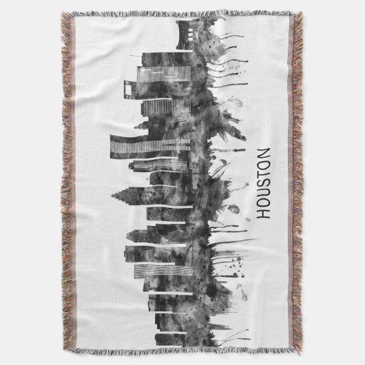 Houston Texas Skyline BW Decke (Vorderseite Vertikal)