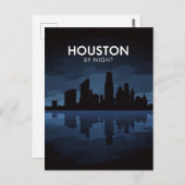 Houston Texas: Skyline By Night Postkarte (Vorne/Hinten)