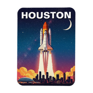 Houston Texas Skyline Cityscape Fall Magnet