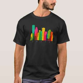 Houston Texas Skyline Colorful Houston TX T-Shirt