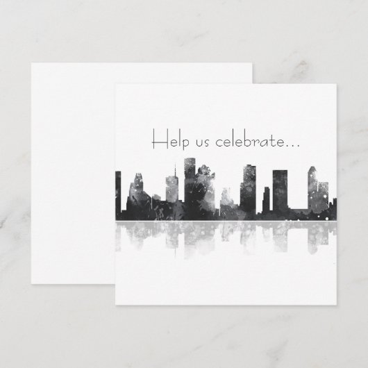 HOUSTON TEXAS SKYLINE - Einladung (Vorne/Hinten)