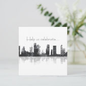 HOUSTON TEXAS SKYLINE - Einladung (Stehend Vorderseite)