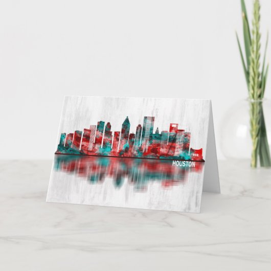 Houston Texas Skyline Feiertagskarte (Vorderseite)