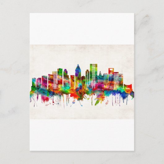 Houston Texas Skyline Feiertagspostkarte (Vorderseite)
