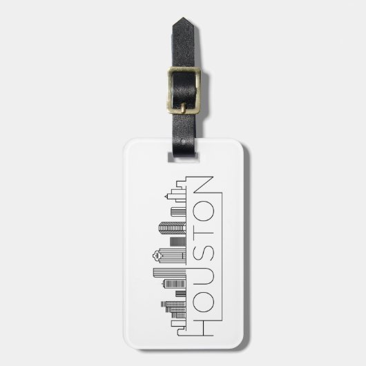 Houston, Texas Skyline Gepäckträger-Tag Gepäckanhänger (Vorderseite vertikal)