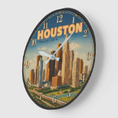 Houston Texas Skyline  Große Wanduhr (Winkel)