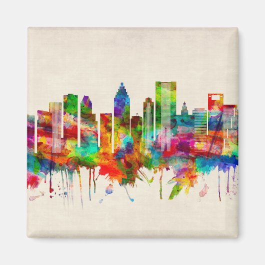 Houston Texas Skyline Magnet (Vorne)