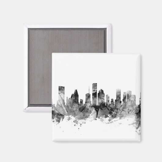 Houston Texas Skyline Magnet (Vorderseite/Rückseite)