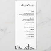 Houston Texas Skyline Modern Wedding Dinner Menu Menükarte (Vorderseite)