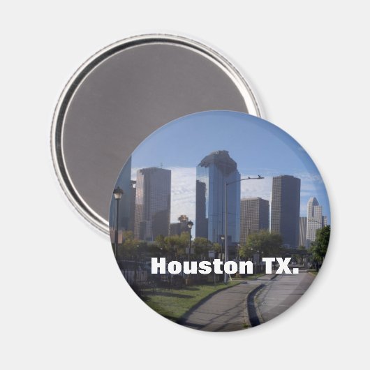 Houston Texas Skyline (Panoramic) Magnet (Vorderseite/Rückseite)