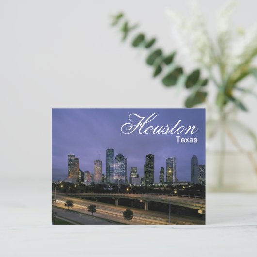 Houston Texas Skyline Postcard Postkarte (Stehend Vorderseite)