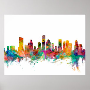 Houston Texas Skyline Poster