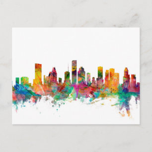 Houston Texas Skyline Postkarte