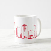 Houston, Texas Skyline, Red - Line Art Kaffeetasse (VorderseiteRechts)