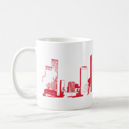 Houston, Texas Skyline, Red - Line Art Kaffeetasse