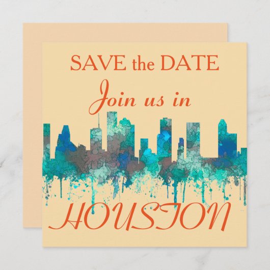 Houston, Texas Skyline - SG Jungle Save The Date (Vorne/Hinten)