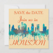 Houston, Texas Skyline - SG Jungle Save The Date (Vorderseite)